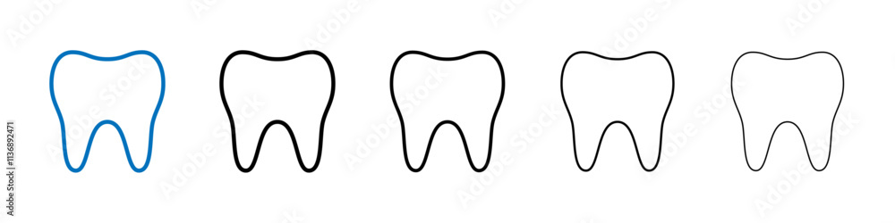 Tooth icon Outline vector logo for web ui Tooth icon Outline vector logo for web ui