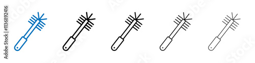 Toilet brush icon Outline vector logo for web ui