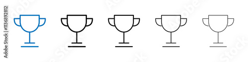 Trophy icon Outline vector logo for web ui
