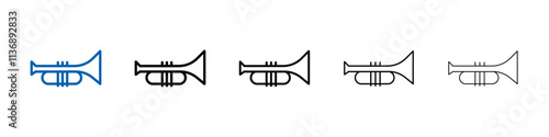 Trumpet icon Outline vector logo for web ui