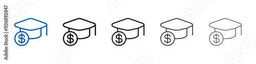 tuition fee icon Outline vector logo for web ui