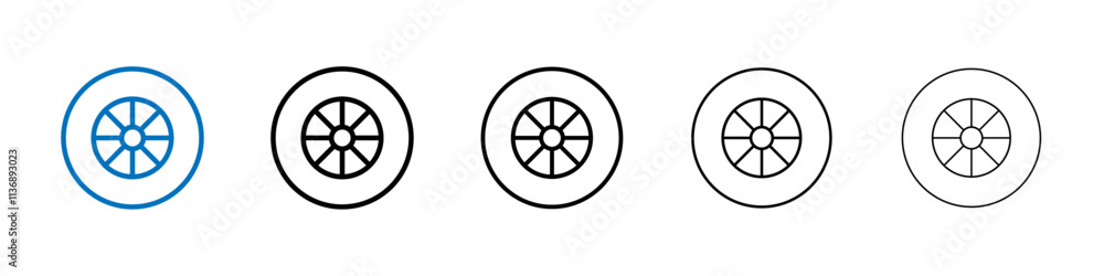 Tyre icon Outline vector logo for web ui Tyre icon Outline vector logo for web ui