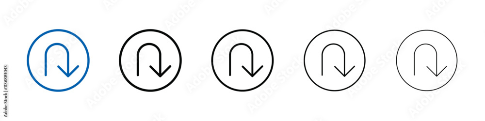 u turn arrow icon Outline vector logo for web ui u turn arrow icon Outline vector logo for web ui