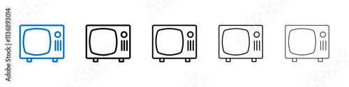 TV icon Outline vector logo for web ui