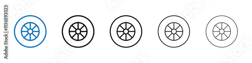 Tyre icon Outline vector logo for web ui