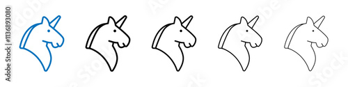 Unicorn icon Outline vector logo for web ui