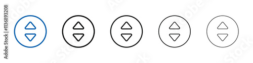 Up and down arrows icon Outline vector logo for web ui