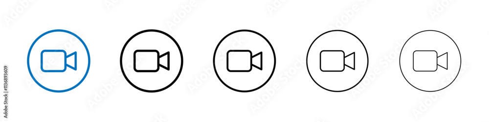 Video call icon Outline vector logo for web ui Video call icon Outline vector logo for web ui