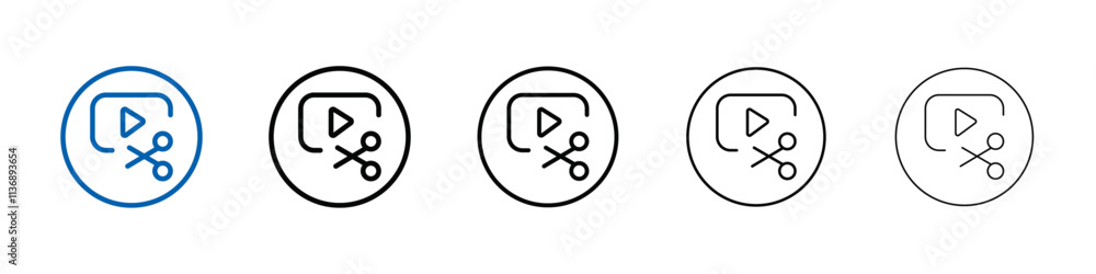 video Editor icon Outline vector logo for web ui video Editor icon Outline vector logo for web ui