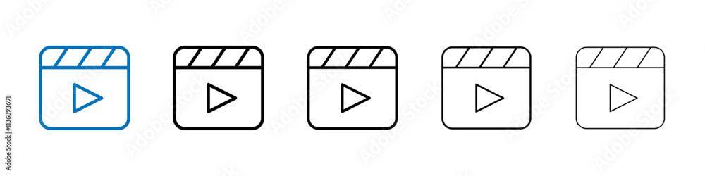 Video icon Outline vector logo for web ui Video icon Outline vector logo for web ui