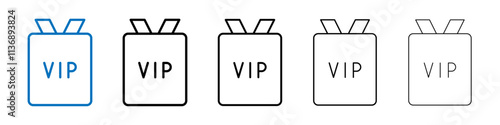 VIP neck tag icon Outline vector logo for web ui