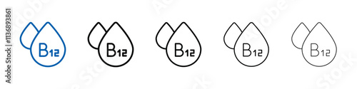 Vitamin B12 drop icon Outline vector logo for web ui