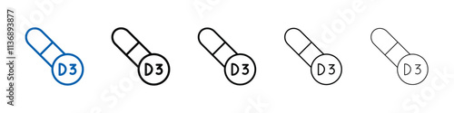 Vitamin D3 icon Outline vector logo for web ui