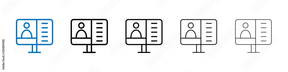 Webinar icon Outline vector logo for web ui