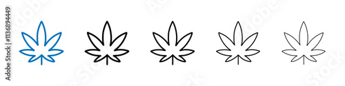 Weed icon Outline vector logo for web ui