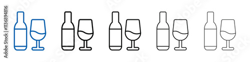 Wine icon Outline vector logo for web ui