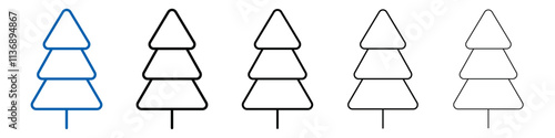 Winter tree icon Outline vector logo for web ui