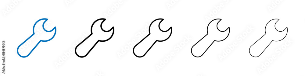 Wrench icon Outline vector logo for web ui Wrench icon Outline vector logo for web ui