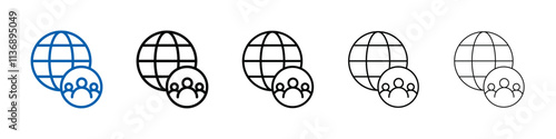 World population icon Outline vector logo for web ui