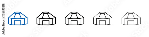 Yurt Icon Outline vector logo for web ui