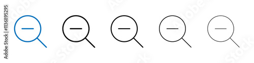 Zoom out icon Outline vector logo for web ui