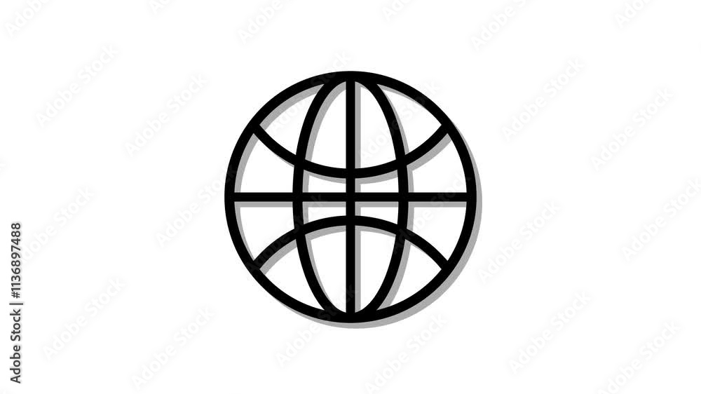 globe planet earth icon animation with white background. globe planet earth icon animation with white background.
