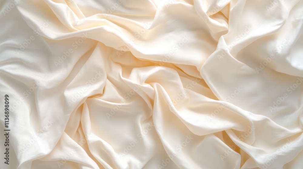 A beautifully textured white fabric draped gracefully, showcasing gentle folds and subtle highlights, ideal for backgrounds or design elements. A beautifully textured white fabric draped gracefully, showcasing gentle folds and subtle highlights, ideal for backgrounds or design elements.