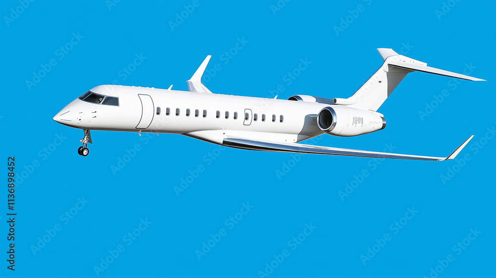 Obraz premium Airplane isolated on a blue background