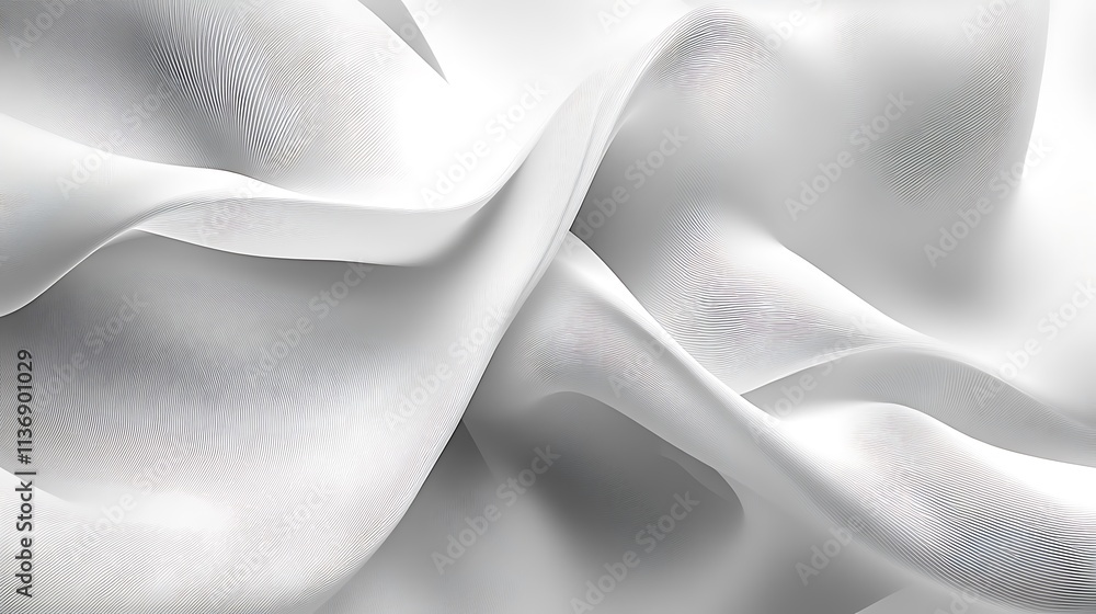 Obraz premium Abstract White Fabric Draped Softly in Waves