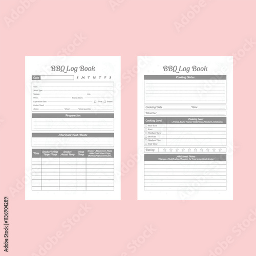 Vector illustration of BBQ log book 