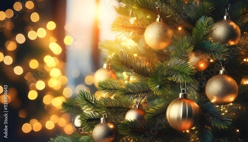 Golden Christmas Tree Ornaments