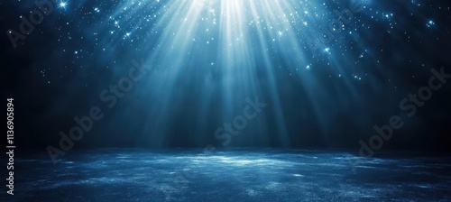 Wallpaper Mural Shining Stars and Light Rays on a Dark Stage Torontodigital.ca