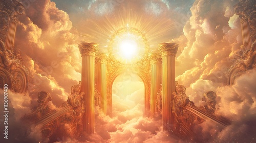 Golden Gate to Heaven Amongst Heavenly Clouds photo