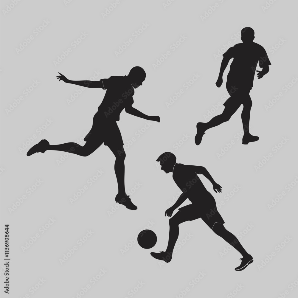 a group of football player silhouette vector design art and illustration a group of football player silhouette vector design art and illustration