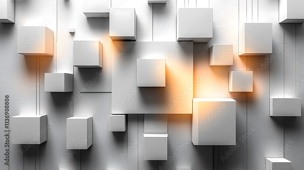 Abstract White Cubes Pattern Background Design Abstract White Cubes Pattern Background Design