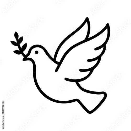 peace dove icon, nonprofit day line art, nonprofit day icon - simple black line art icon of peace dove, symbolizing nonprofit day celebrations. nonprofit day vector art.