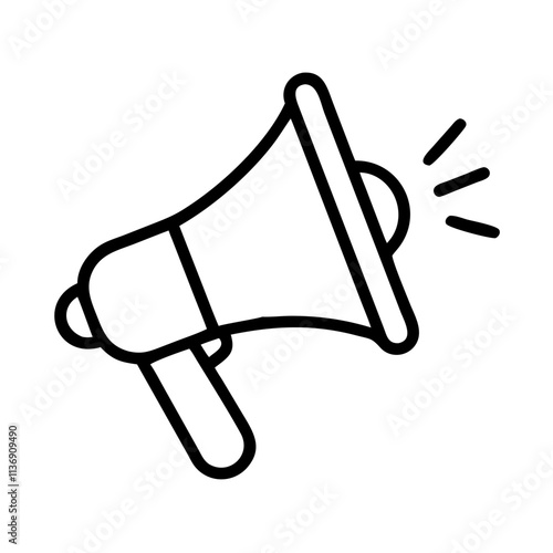 advocacy megaphone icon, nonprofit day line art, nonprofit day icon - simple black line art icon of advocacy megaphone, symbolizing nonprofit day celebrations. nonprofit day vector art.