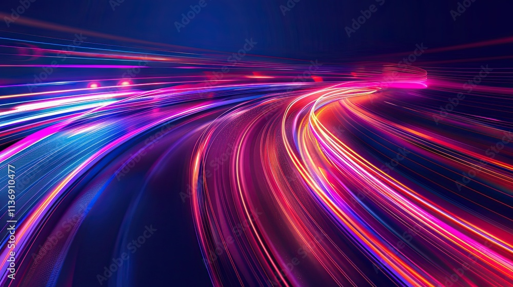 A vibrant display of light trails creating a dynamic, abstract motion effect. A vibrant display of light trails creating a dynamic, abstract motion effect.