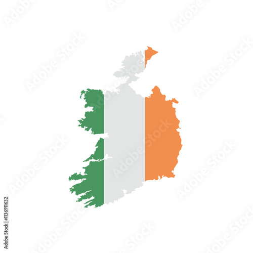Fotografie Ireland map icon. Ireland flag map. Vector illustration
