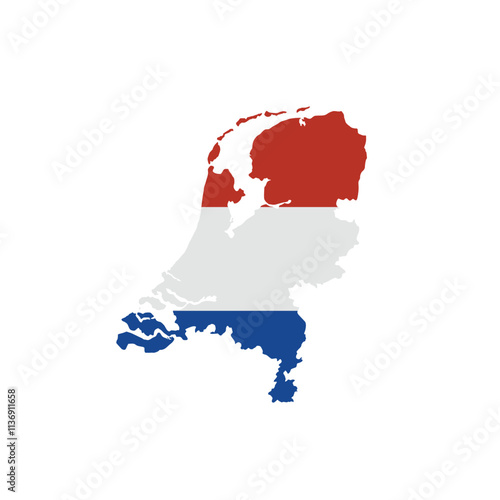 Netherlands map icon. Netherlands flag map. Vector illustration