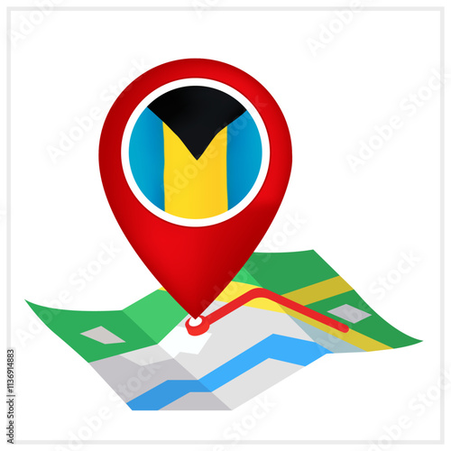 Free Download Bahamas Flag and Bahamas Location Symbol Design - GFXLoad