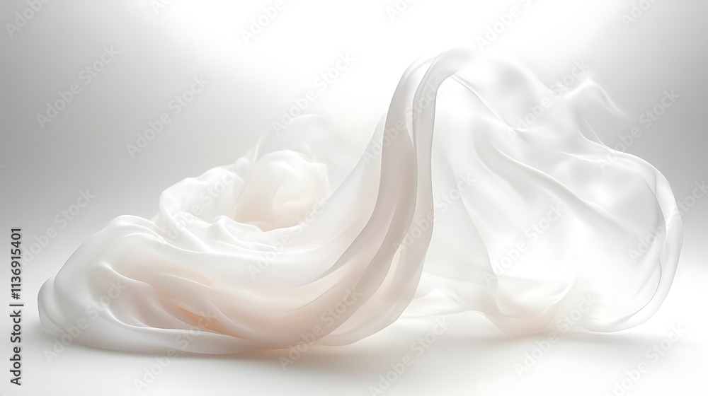 Elegant Draped White Fabric Abstract Art Elegant Draped White Fabric Abstract Art