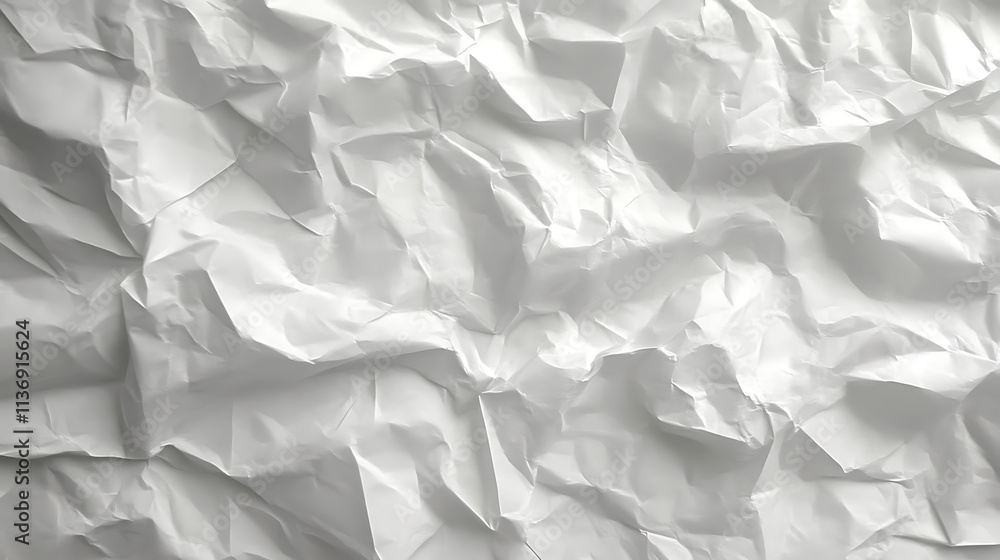 Obraz premium Crumpled White Paper Texture Background