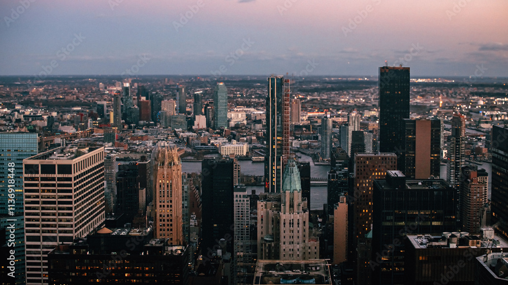 Skyline de Nueva York al atardecer Skyline de Nueva York al atardecer