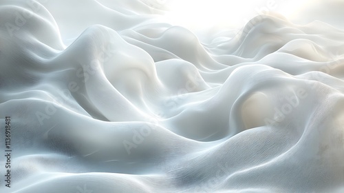 Abstract White Fabric Draped Landscape