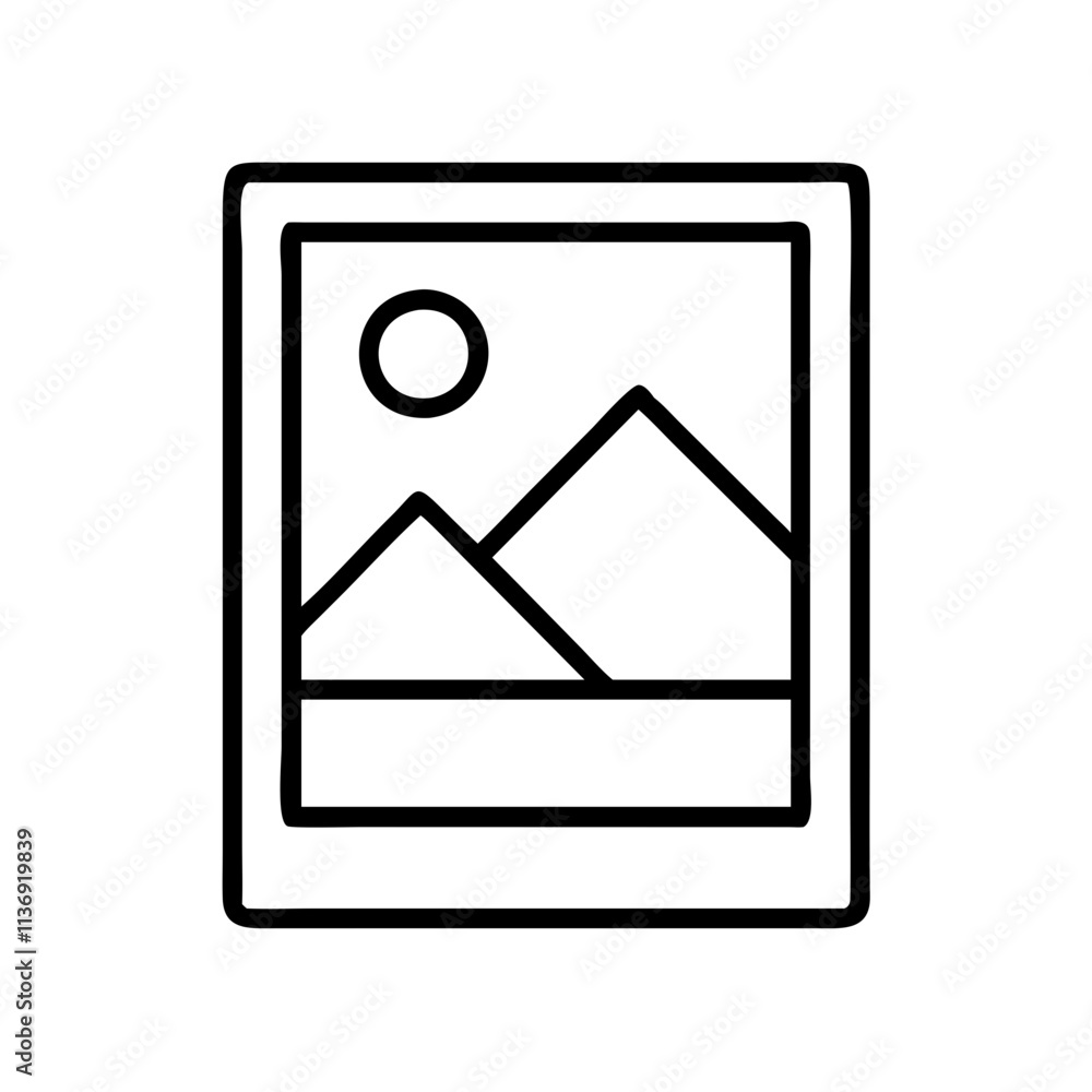 polaroid photo icon, photography day line art, photography day icon - simple black line art icon of polaroid photo, for photography day celebrations. photography vector art. polaroid photo icon, photography day line art, photography day icon - simple black line art icon of polaroid photo, for photography day celebrations. photography vector art.