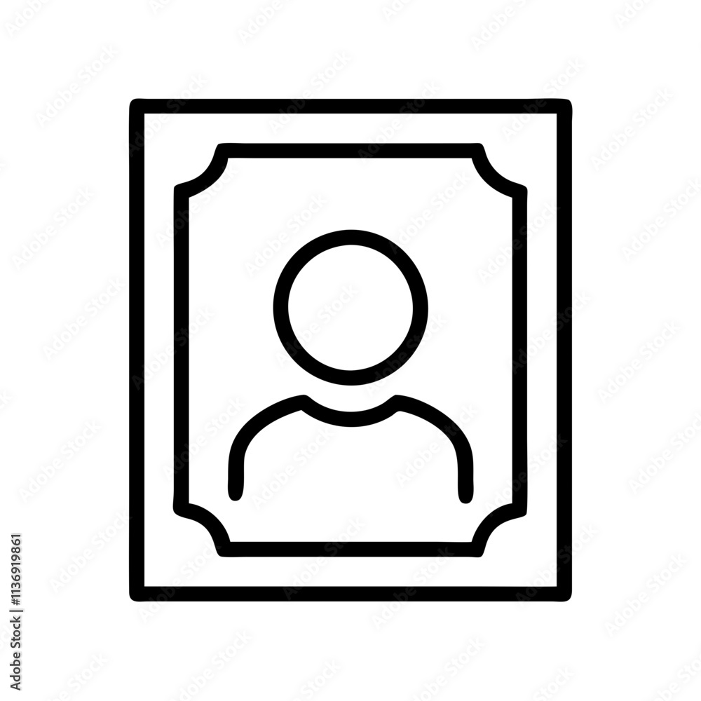 portrait frame icon, photography day line art, photography day icon - simple black line art icon of portrait frame, for photography day celebrations. photography vector art. portrait frame icon, photography day line art, photography day icon - simple black line art icon of portrait frame, for photography day celebrations. photography vector art.