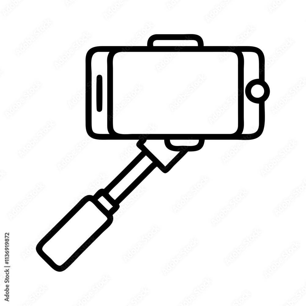 selfie stick icon, photography day line art, photography day icon - simple black line art icon of selfie stick, for photography day celebrations. photography vector art. selfie stick icon, photography day line art, photography day icon - simple black line art icon of selfie stick, for photography day celebrations. photography vector art.