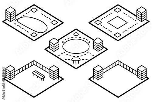 Baseball field line art graphic design