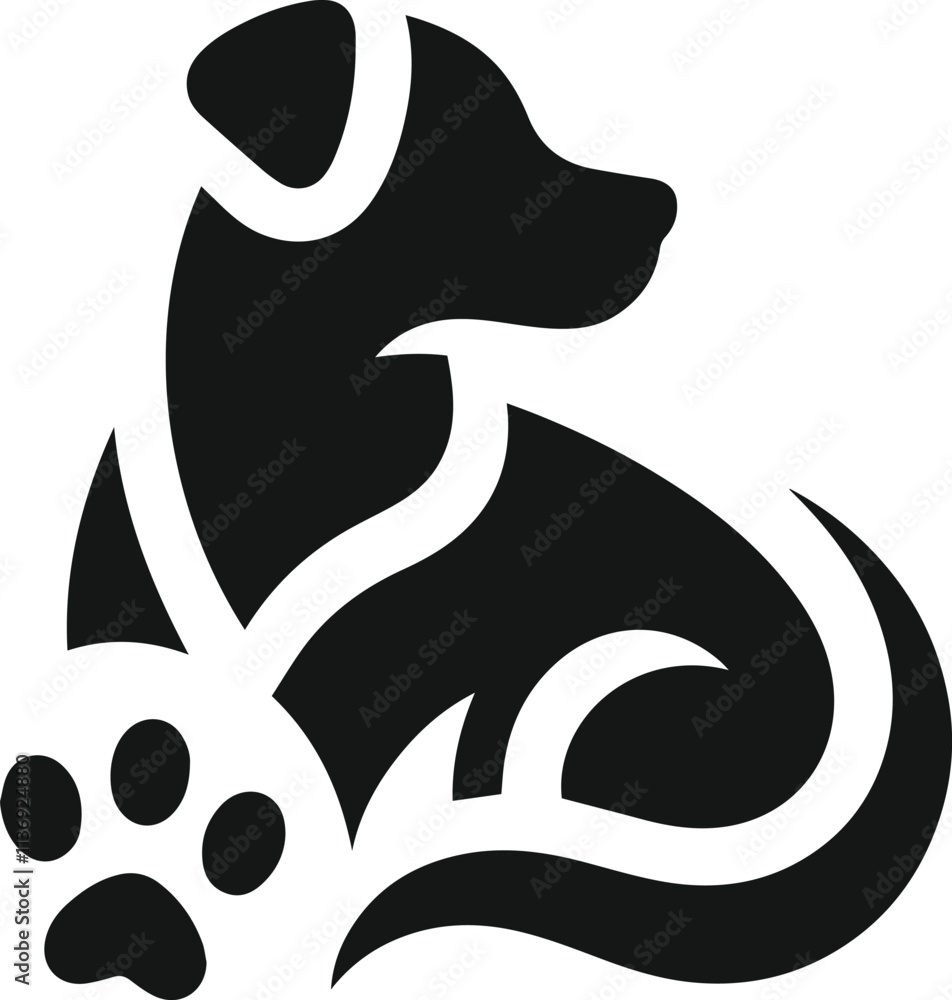 black color logo template of pet black color logo template of pet